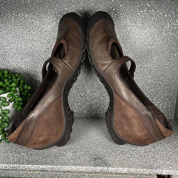 Merrell Plaza Flaunt Chestnut Saddle Leather Mary Jane Sandals Shoes Size 9 - Picture 7 of 8